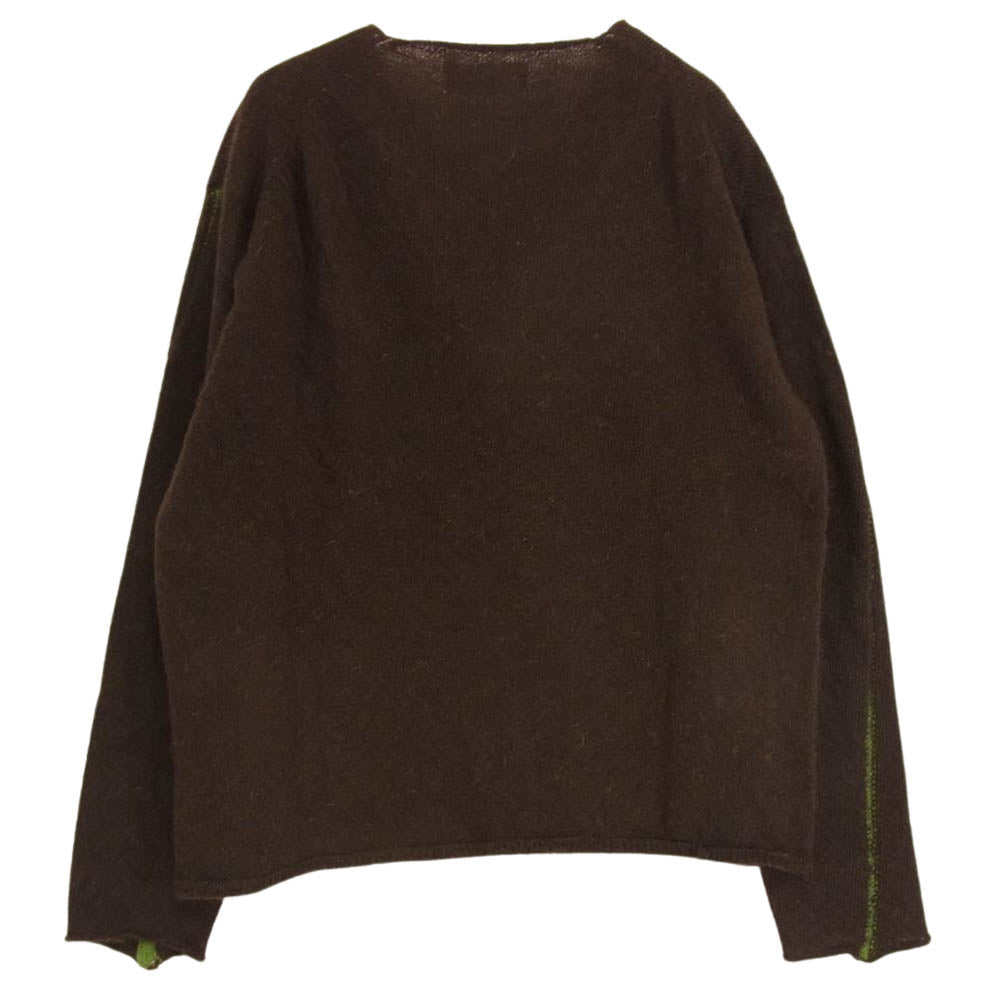 COMME des GARCONS HOMME コムデギャルソンオム HN-070240 AD-1998 ヴィンテージ ウール 袖ライン スリーブデザイン ニット ブラウン系 サイズ表記無【中古】