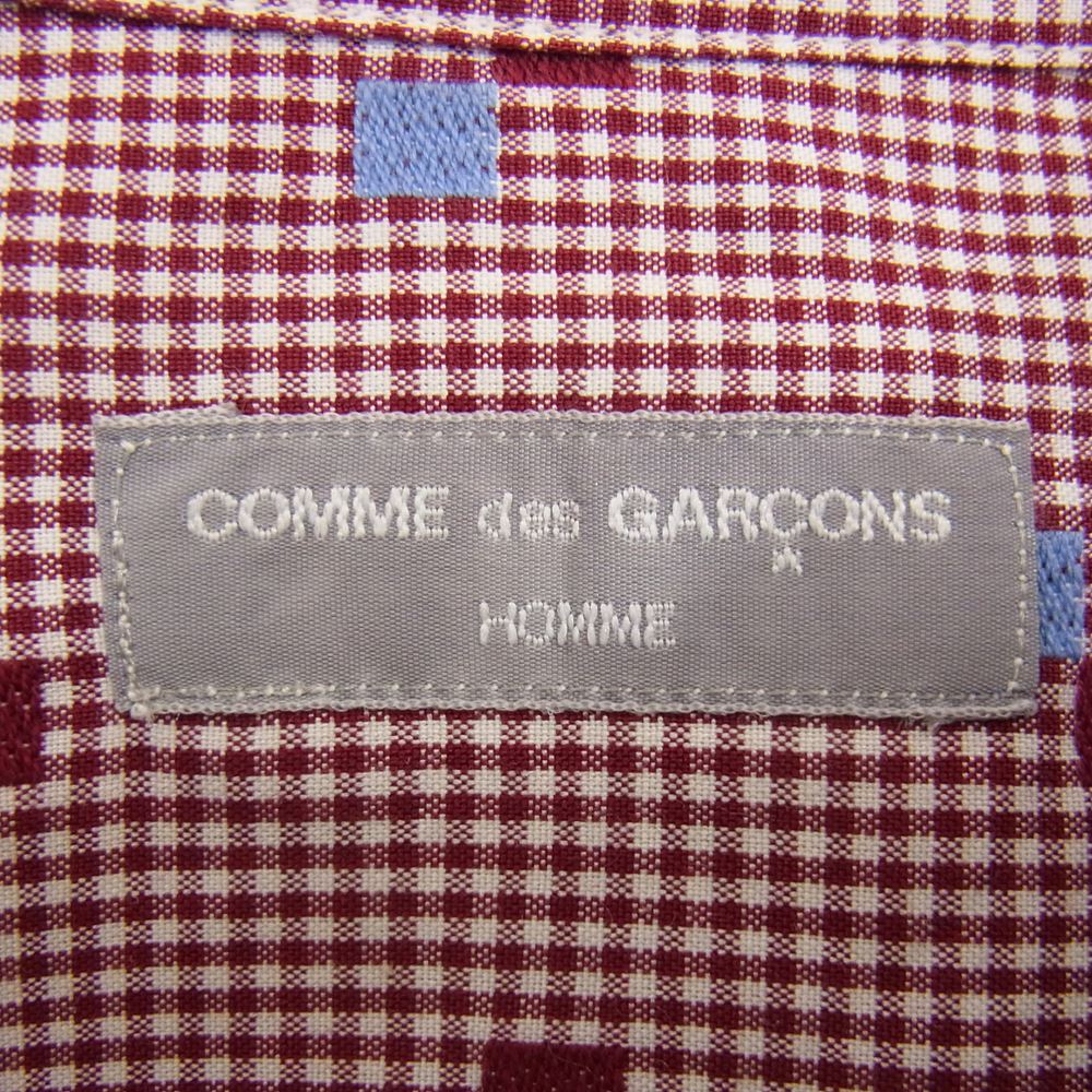 AD2001 コムデギャルソンオム 花刺繍 ブロードシャツ 長袖