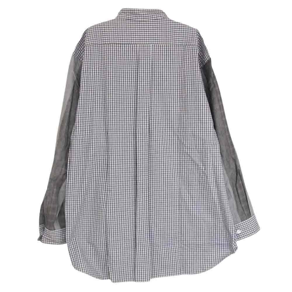 COMME des GARCONS HOMME コムデギャルソンオム HB-020310 AD1995 ヴィンテージ パッチワーク 袖切替 チェック 長袖 シャツ ブルー系 サイズ表記無【美品】【中古】