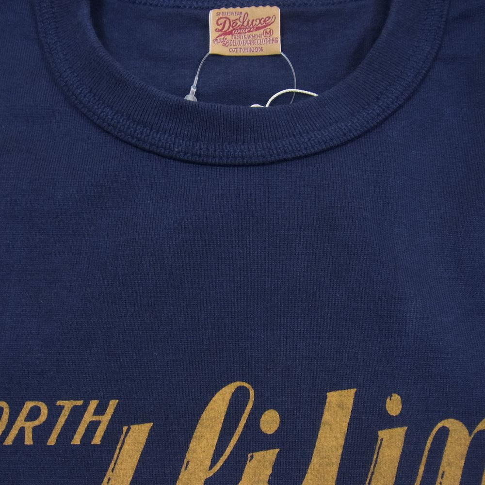 デラックスウエア SDLー2002　 半袖 プリント Tシャツ F.BLUE M【美品】【中古】