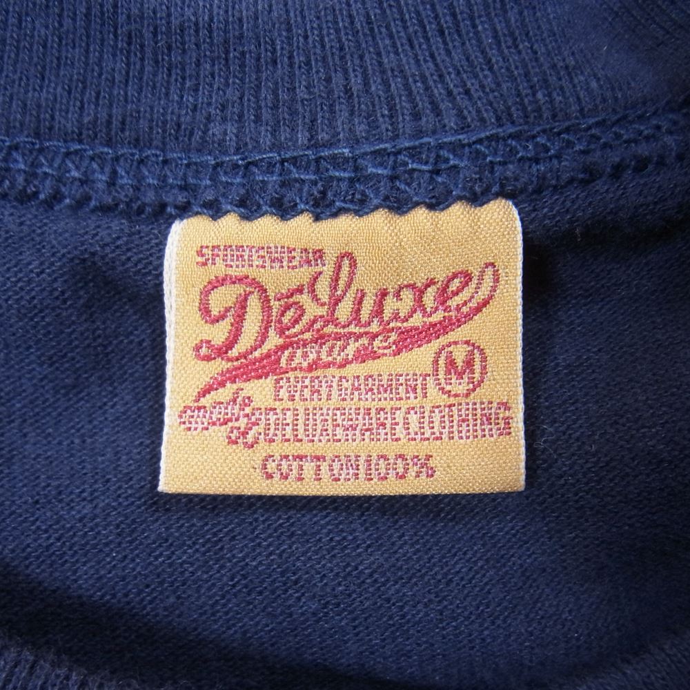 デラックスウエア SDLー2002　 半袖 プリント Tシャツ F.BLUE M【美品】【中古】