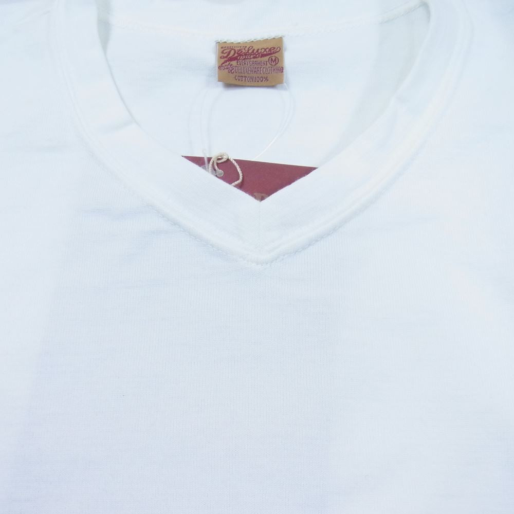 デラックスウエア BRGー20A Ⅴネック 半袖 Ｔシャツ ホワイト系 M【美品】【中古】