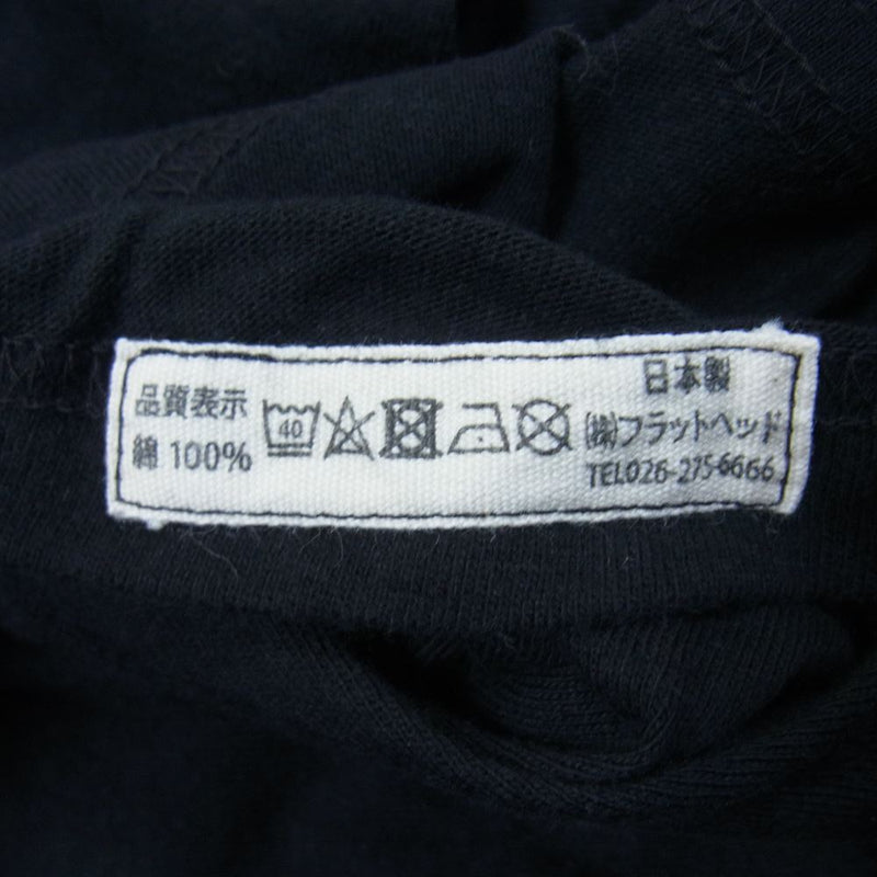 THE FLAT HEAD ザフラットヘッド 刺繍 ポケット 半袖 Tシャツ ブラック系 M【中古】