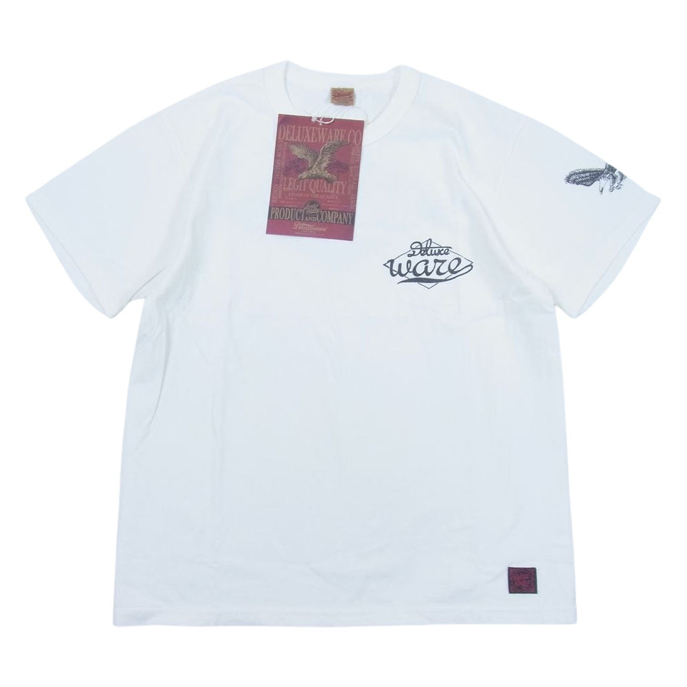 デラックスウエア BRGー21E 半袖 ブランドロゴ プリント Tシャツ ホワイト系 M【美品】【中古】