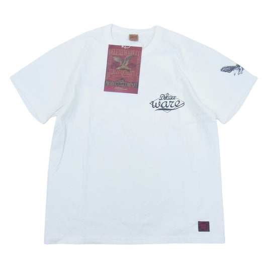 デラックスウエア BRGー21E 半袖 ブランドロゴ プリント Tシャツ ホワイト系 M【美品】【中古】