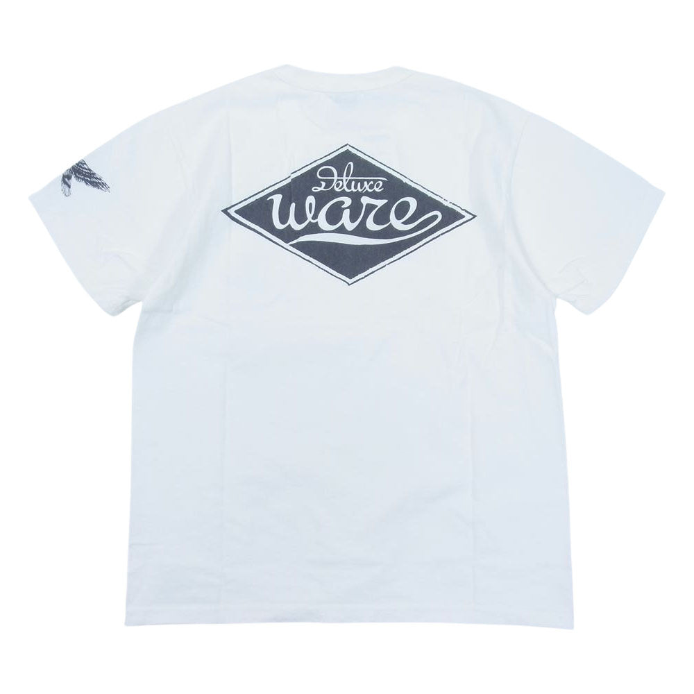 デラックスウエア BRGー21E 半袖 ブランドロゴ プリント Tシャツ ホワイト系 M【美品】【中古】