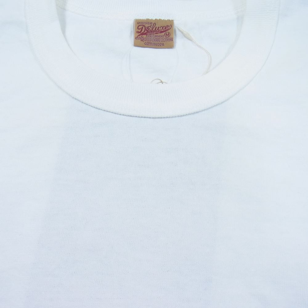 デラックスウエア BRGー21E 半袖 ブランドロゴ プリント Tシャツ ホワイト系 M【美品】【中古】