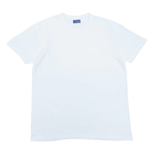 THE FLAT HEAD ザフラットヘッド 刺繍 ポケット 半袖 Tシャツ ホワイト系 M【中古】