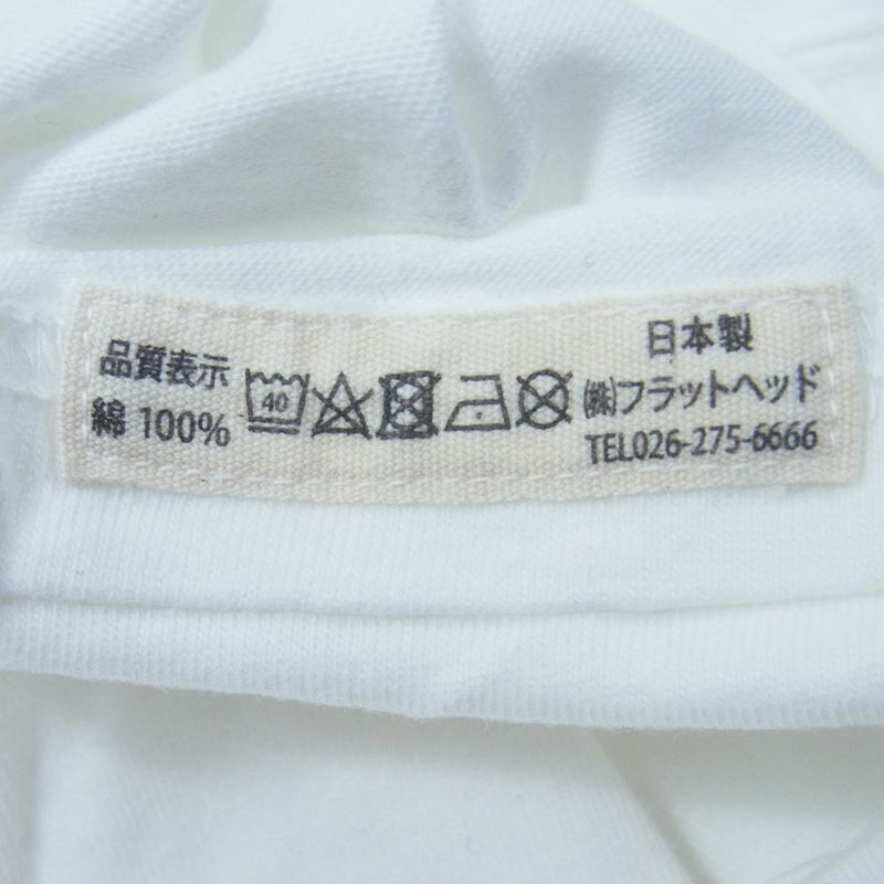 THE FLAT HEAD ザフラットヘッド 刺繍 ポケット 半袖 Tシャツ ホワイト系 M【中古】