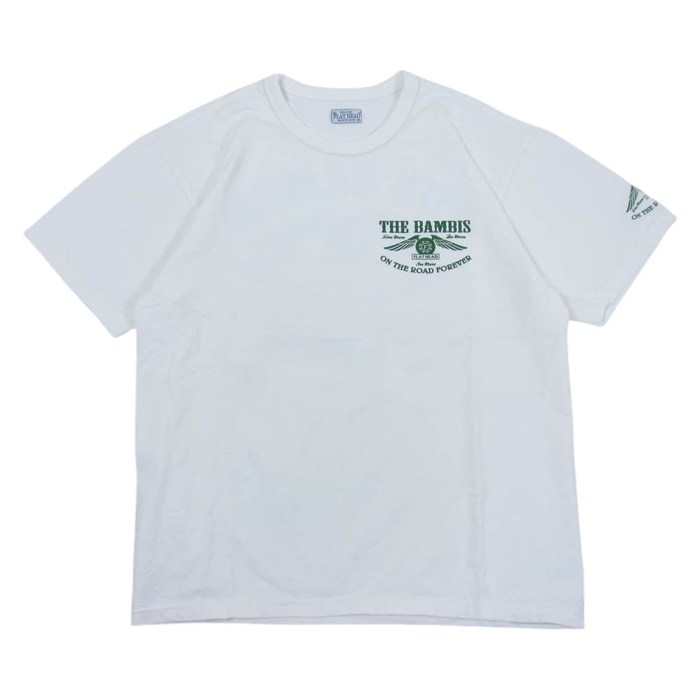 THE FLAT HEAD ザフラットヘッド FN-THC-022 3本針 1本外 THC 半袖 Tシャツ ホワイト系 40【美品】【中古】