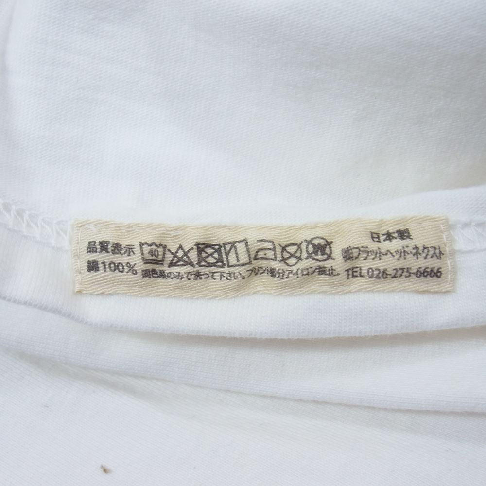 THE FLAT HEAD ザフラットヘッド FN-THC-022 3本針 1本外 THC 半袖 Tシャツ ホワイト系 40【美品】【中古】