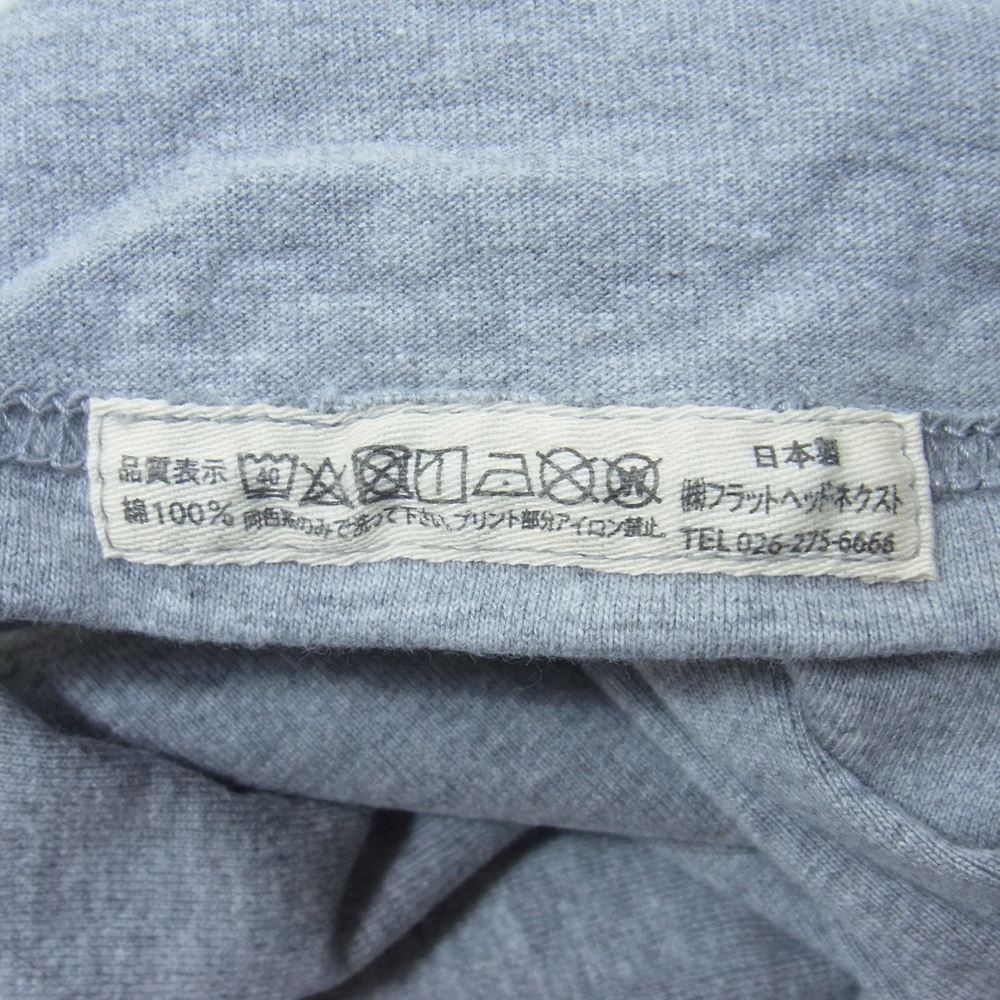 THE FLAT HEAD ザフラットヘッド FN-THCー016 THC 半袖 プリント Tシャツ グレー系 40【美品】【中古】
