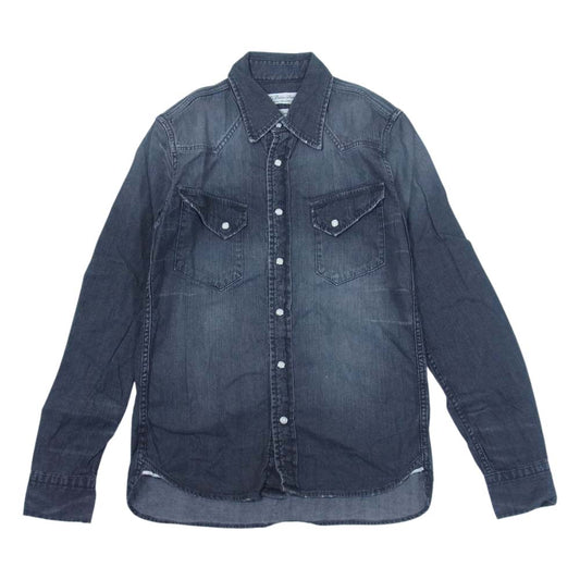 REMI RELIEF レミレリーフ デニム ウエスタン 長袖 シャツ ユーズド ブラック系 S【美品】【中古】