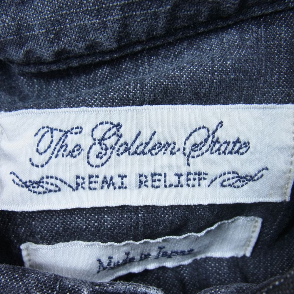 REMI RELIEF レミレリーフ デニム ウエスタン 長袖 シャツ ユーズド ブラック系 S【美品】【中古】