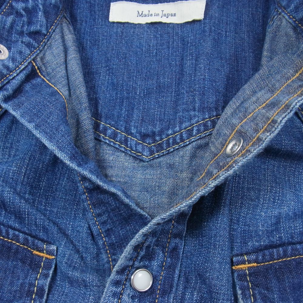 REMI RELIEF レミレリーフ デニム ウエスタン 長袖 シャツ インディゴブルー系 S【美品】【中古】