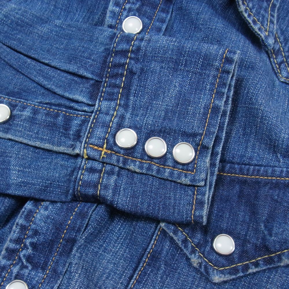 REMI RELIEF レミレリーフ デニム ウエスタン 長袖 シャツ インディゴブルー系 S【美品】【中古】