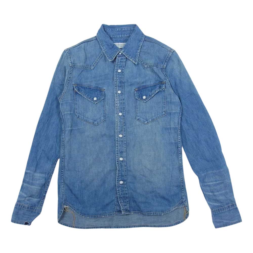 REMI RELIEF レミレリーフ デニム ウエスタン 長袖 シャツ ユーズドブルー インディゴブルー系 S【美品】【中古】