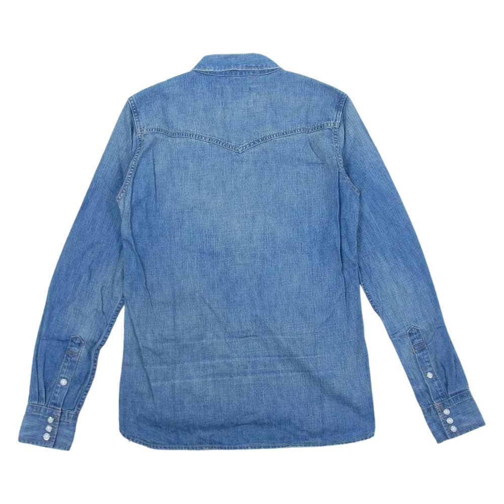 REMI RELIEF レミレリーフ デニム ウエスタン 長袖 シャツ ユーズドブルー インディゴブルー系 S【美品】【中古】