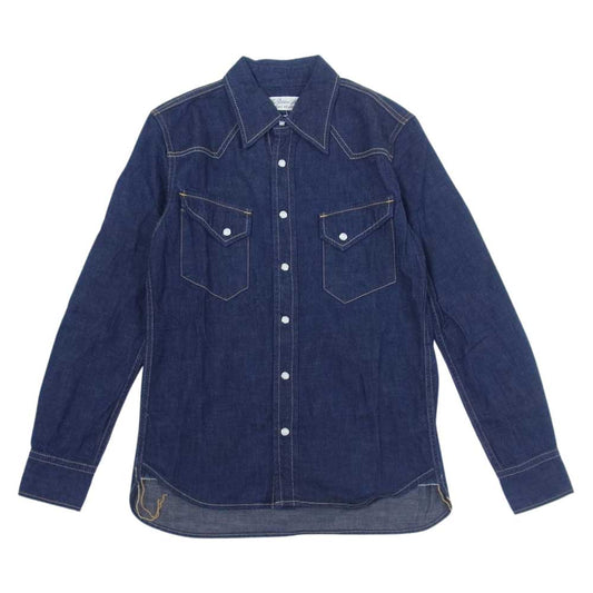 REMI RELIEF レミレリーフ ワンウォッシュ インディゴ デニム ウエスタン 長袖 シャツ インディゴブルー系 S【美品】【中古】