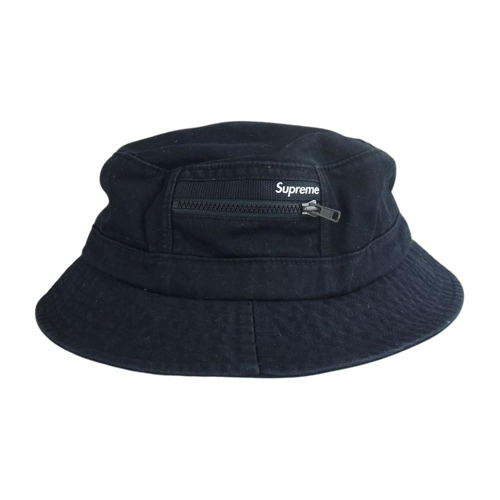 Supreme シュプリーム  22SS  Zip Pocket Crusher ジップ ポケット ハット  ブラック系 M/L【中古】