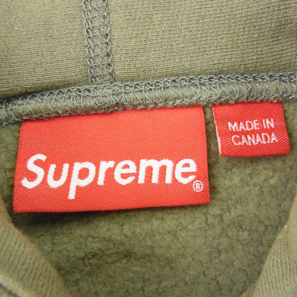 Supreme シュプリーム 20SS  Small Box Hooded Sweatshirt  スモール ボックス ロゴ フーディー スウェット パーカー モスグリーン系 M【中古】