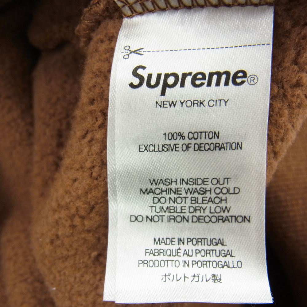 Supreme シュプリーム 21AW × MISSONI Hooded Sweatshirt ミッソーニ フロントロゴ 刺繍 フーディー スウェット パーカー ブラウン系 M【中古】