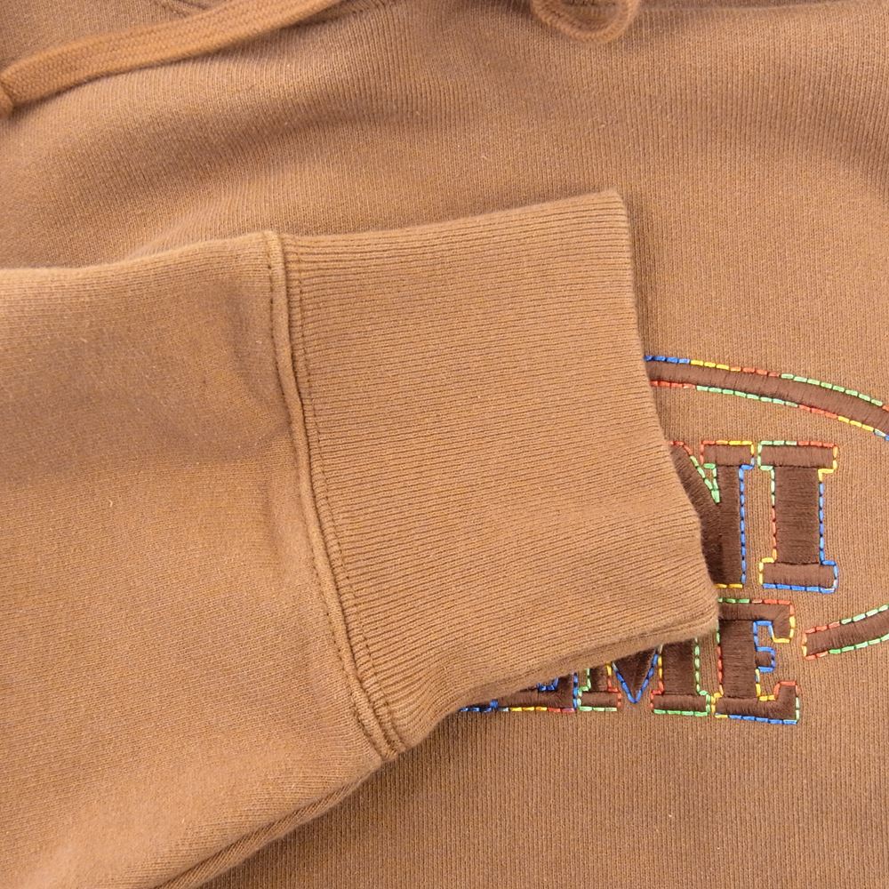 Supreme シュプリーム 21AW × MISSONI Hooded Sweatshirt ミッソーニ フロントロゴ 刺繍 フーディー スウェット パーカー ブラウン系 M【中古】