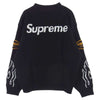 Supreme シュプリーム 22SS Vanson Leathers Sweater バンソン レザー ニット セーター ブラック系 L【極上美品】【中古】