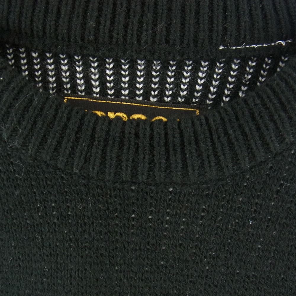 Supreme シュプリーム 22SS Vanson Leathers Sweater バンソン レザー ニット セーター ブラック系 L【極上美品】【中古】