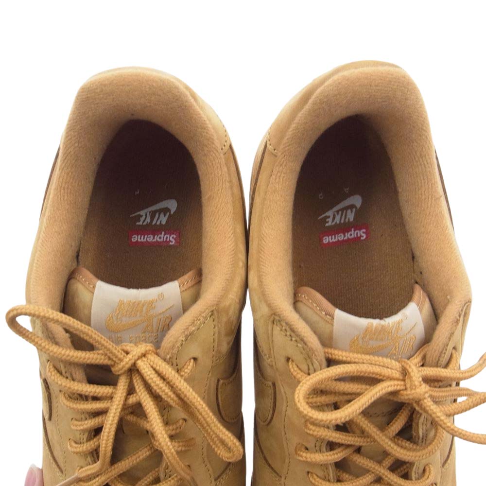 Supreme シュプリーム DN1555-200 × NIKE AIR FORCE 1 LOW WHEAT エアフォース ロー ウィート スニーカー  ブラウン系  29.5cm 【中古】