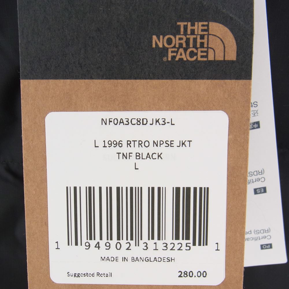 THE NORTH FACE ノースフェイス NF0A3C8D 1996 RETRO NUPTSE JACKET レトロ ヌプシ ダウン ジャケット ブラック系 L【極上美品】【中古】