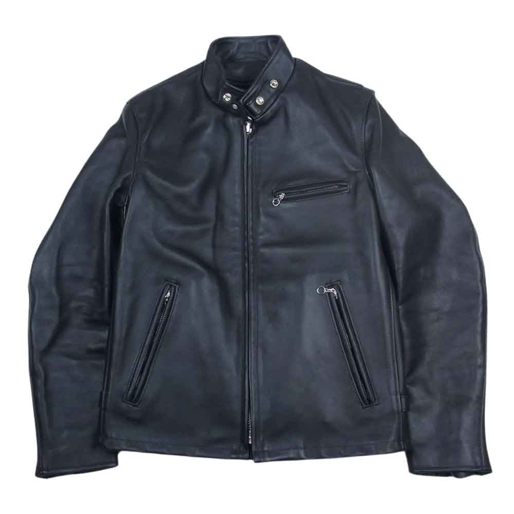 schott ショット Lot641 ボアライナー着脱化 シングル ライダース ジャケット 牛革  ブラック系 36【美品】【中古】