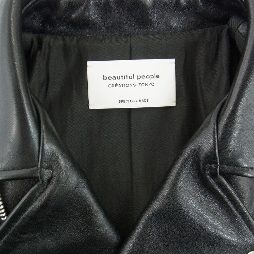 beautiful people ビューティフルピープル 1001402821 vintage leather THE a riders jacket sheep leather ダブル ライダース ジャケット  ブラック系 180(MEN M)【極上美品】【中古】