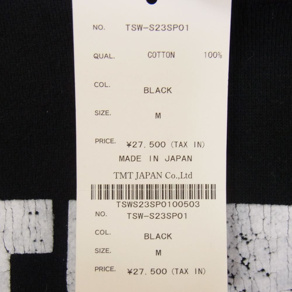 TMT ティーエムティー TSW-S23SP01 x INCENSE FRENCH TERRY HOODIE TMT YOURS BIG3 スウェット パーカー ブラック系 M【美品】【中古】