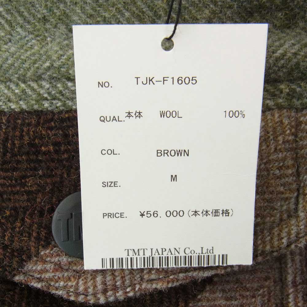 TMT ティーエムティー TJK-F1605 BIG BLOCK CHECK RANCH COAT ビッグ ブロック ランチ コート ウール ジャケット ブラウン系 M【美品】【中古】