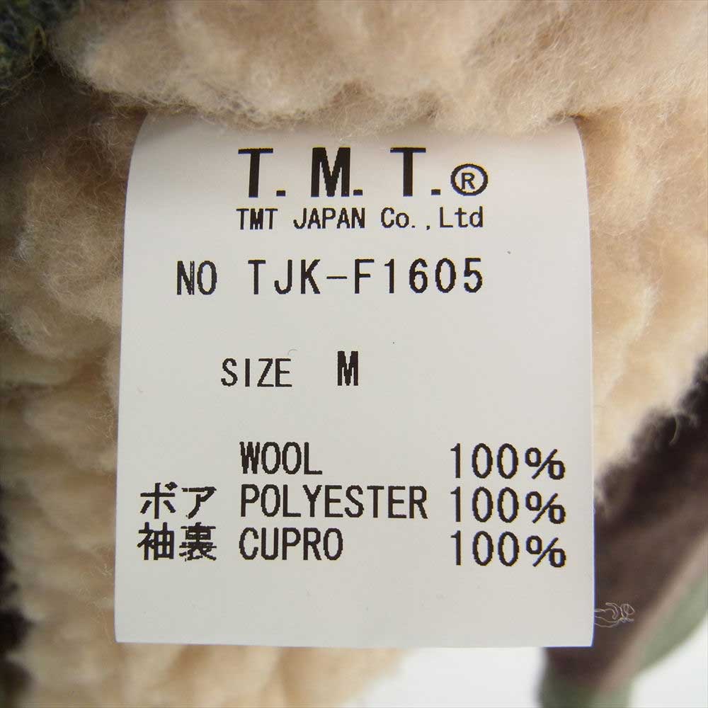 TMT ティーエムティー TJK-F1605 BIG BLOCK CHECK RANCH COAT ビッグ ブロック ランチ コート ウール ジャケット ブラウン系 M【美品】【中古】