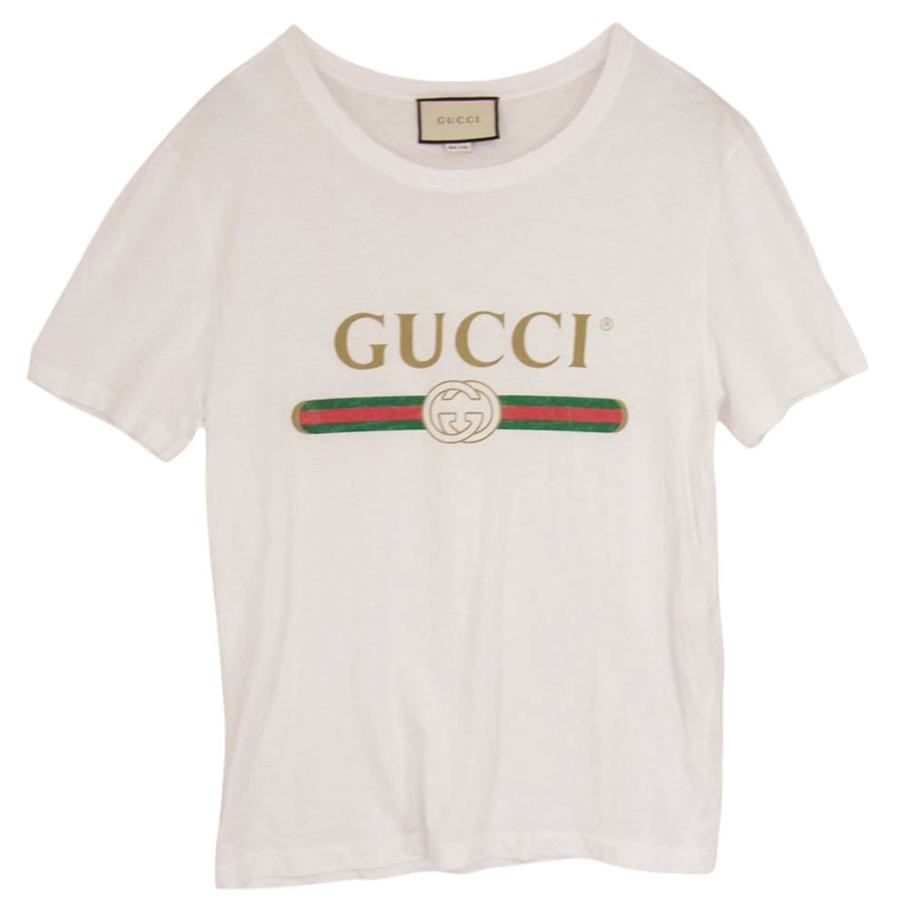 GUCCI グッチ 440103-x3f05 ウォッシュド オーバーサイズ 半袖 Tシャツ ホワイト系 S【中古】