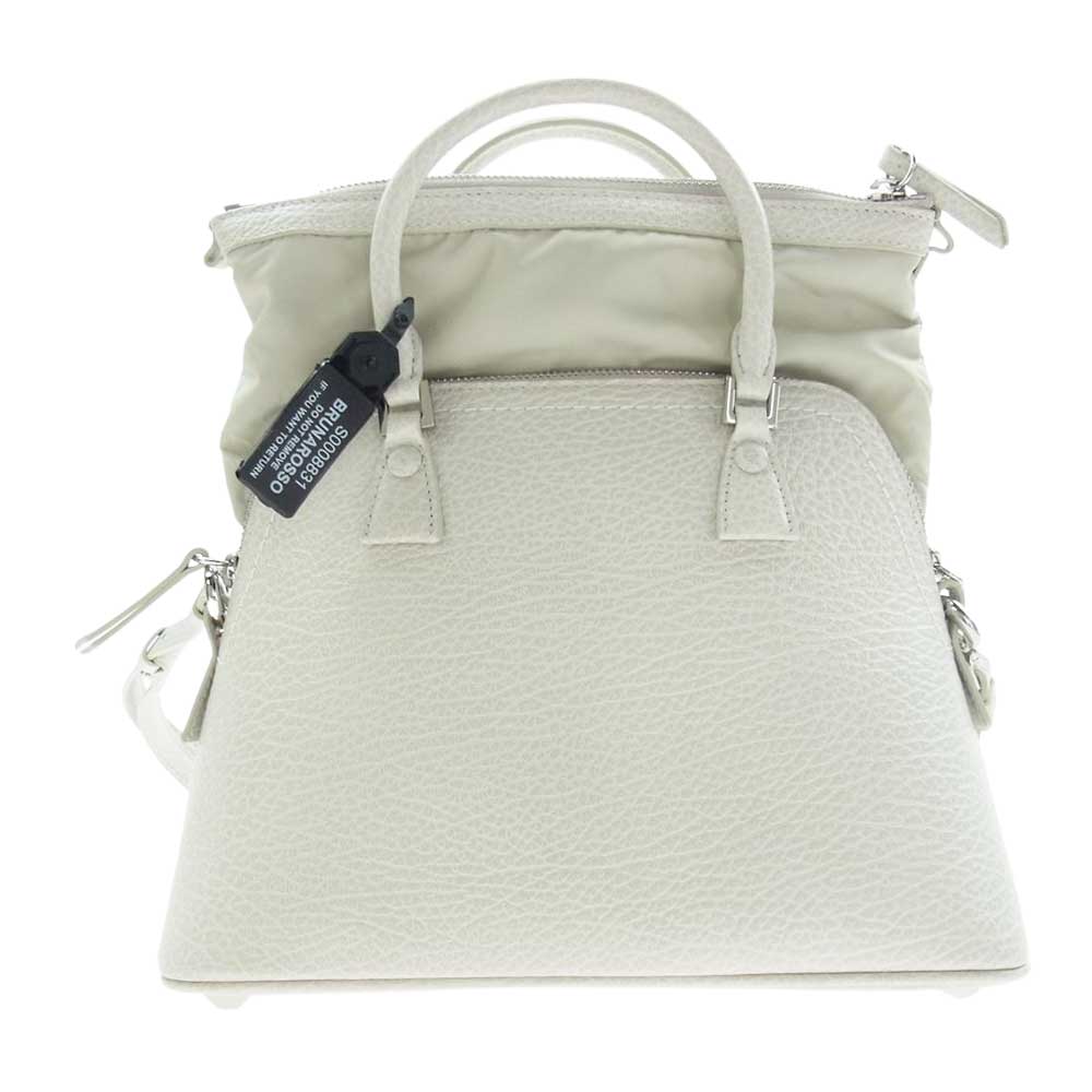 MAISON MARGIELA メゾンマルジェラ S56WG0082 5AC MINI ミニ レザー ショルダー ハンド バッグ 牛革 ホワイト系【極上美品】【中古】