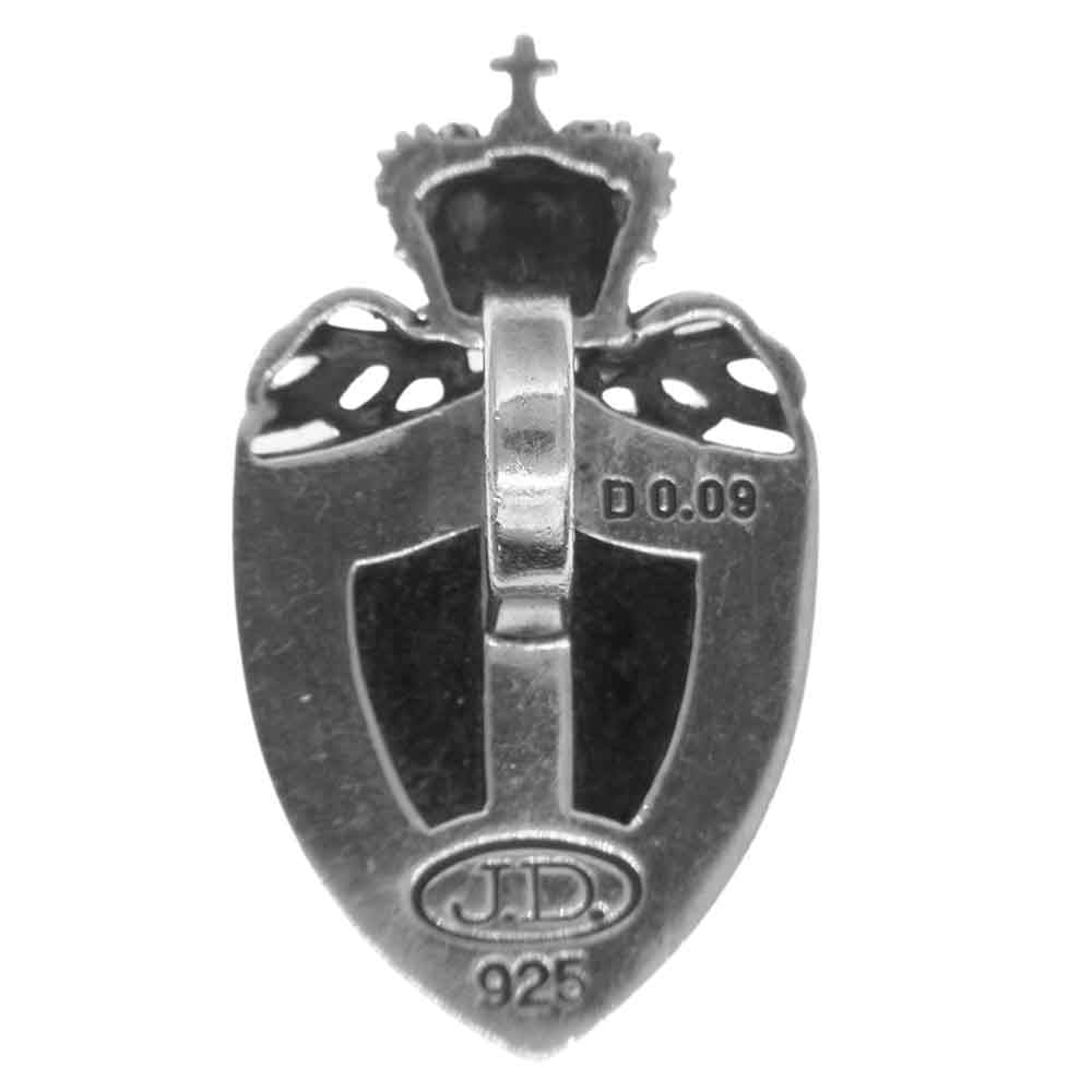Justin Davis ジャスティンデイビス SPJ117 2 CROWN SHIELD クラウン シールド ペンダントトップ オニキス ダイヤモンド シルバー系【中古】