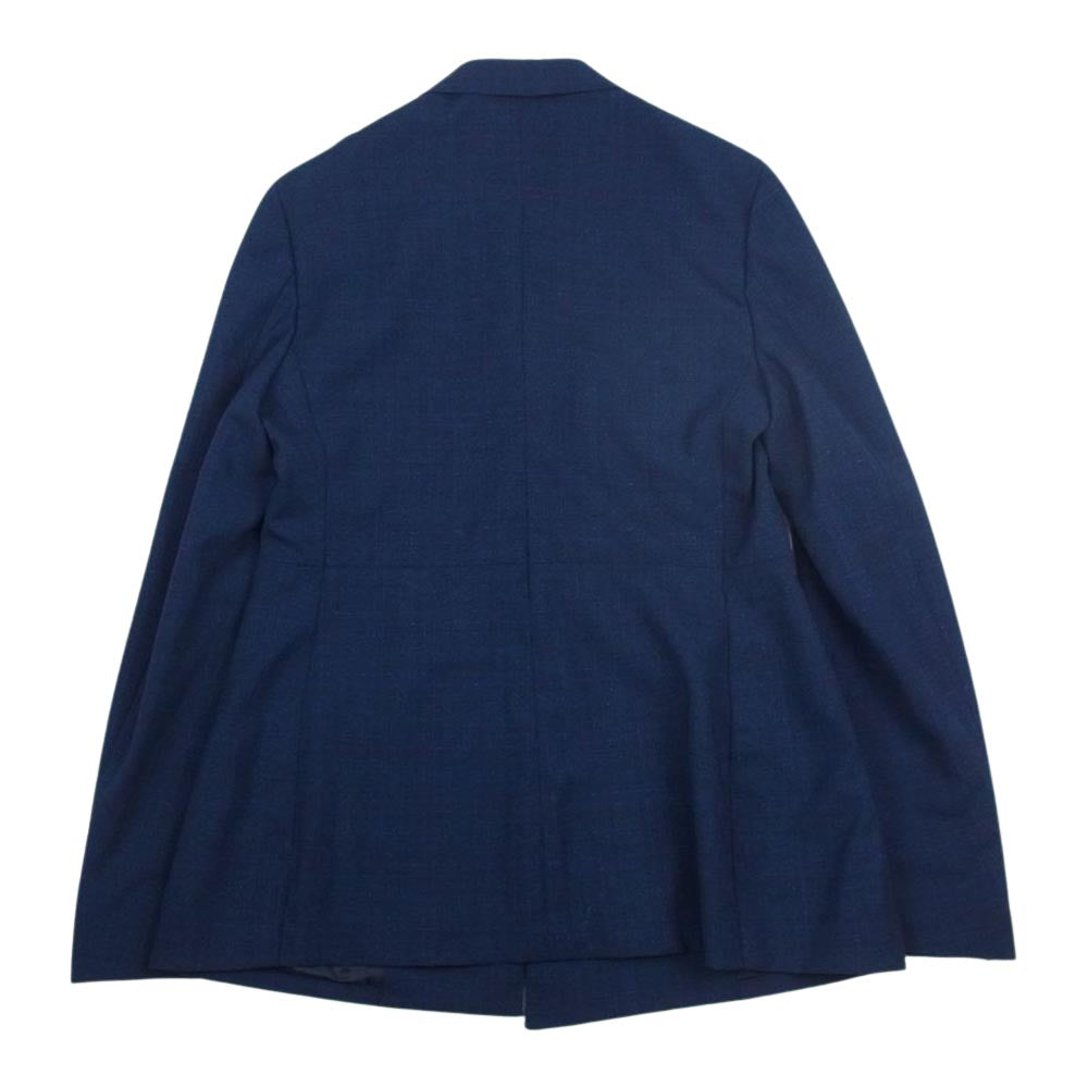 RAF SIMONS ラフシモンズ 14SS 141-505A Men's high waisted 3 button jacket Half lined メタルボタン かすれチェック セットアップ ネイビー系 46【中古】