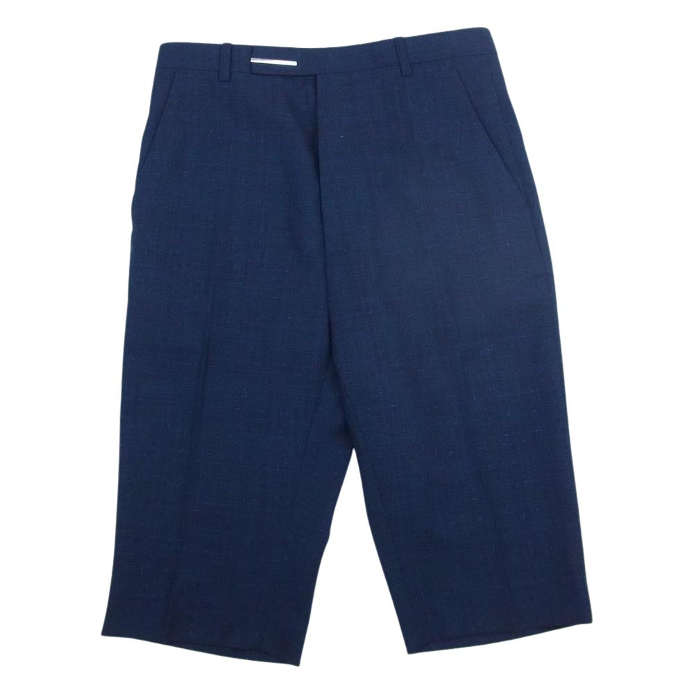 RAF SIMONS ラフシモンズ 14SS 141-505A Men's high waisted 3 button jacket Half lined メタルボタン かすれチェック セットアップ ネイビー系 46【中古】