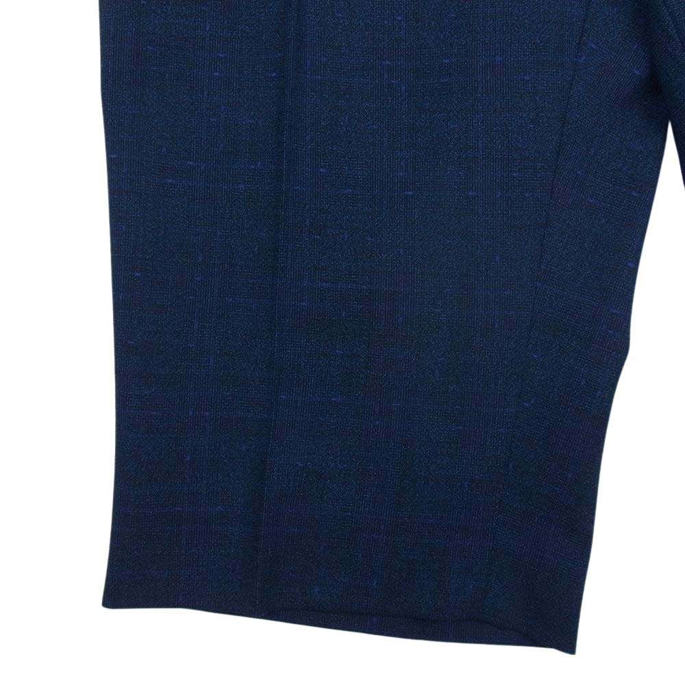 RAF SIMONS ラフシモンズ 14SS 141-505A Men's high waisted 3 button jacket Half lined メタルボタン かすれチェック セットアップ ネイビー系 46【中古】
