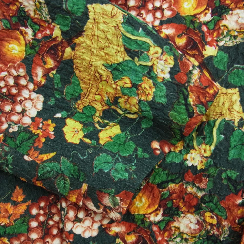 Yohji Yamamoto POUR HOMME ヨウジヤマモトプールオム 11SS ゴブラン期 アーカイブ シルク100％ フラワー総柄 シワ加工 セットアップ マルチカラー系 ジャケット:3、パンツ:2【中古】