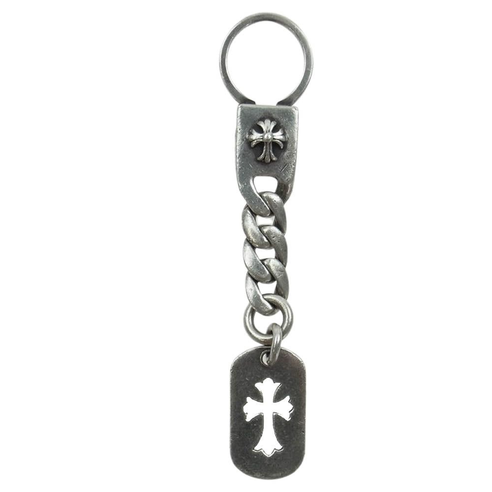 CHROME HEARTS クロムハーツ（原本無） カットアウトクロス ドッグタグ キーチェーン キーリング シルバー系【中古】