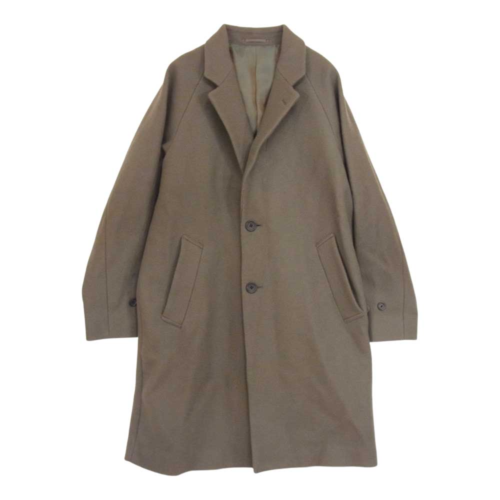 UNITED ARROWS ユナイテッドアローズ 3225-179-2878 green label relaxing  FAbRICA TESSUTI カシミヤ混イタリアンメルトン チェスター コート  チャコール系 M【中古】