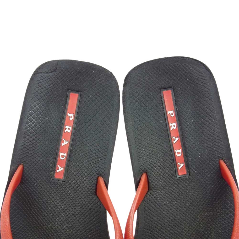 PRADA プラダ ビーチ シャワー サンダル ブラック系 レッド系【中古】