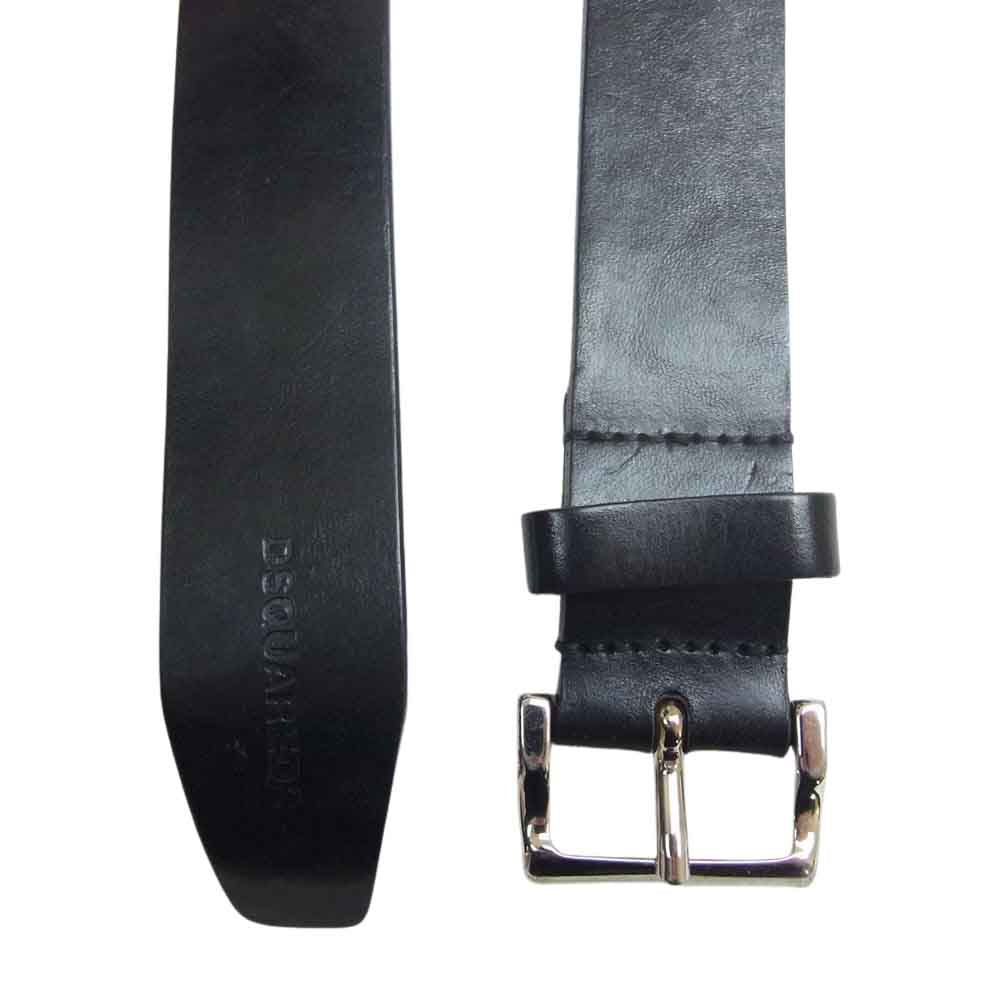 DSQUARED2 ディースクエアード Simple Man Belt レザー ベルト ブラック系【中古】