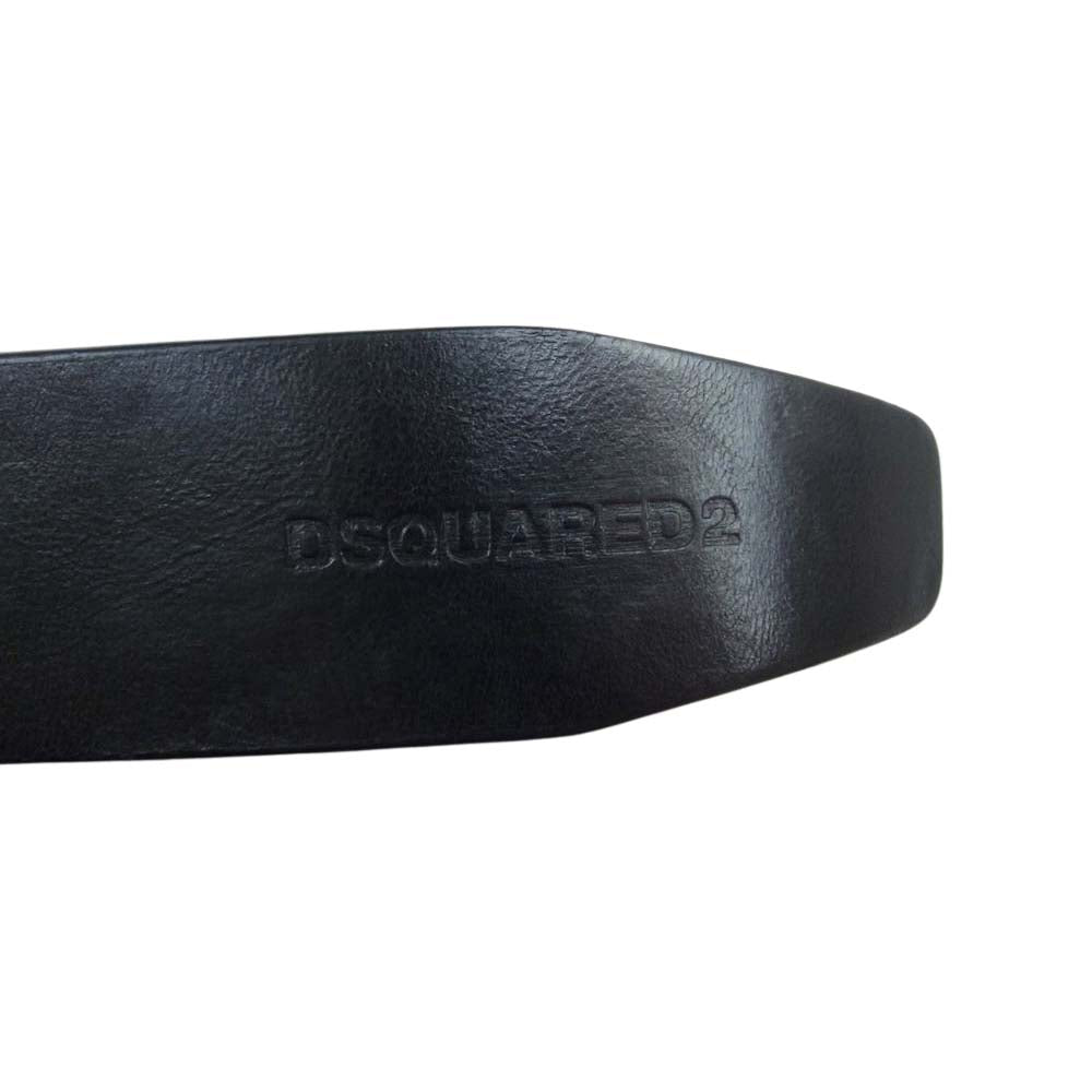 DSQUARED2 ディースクエアード Simple Man Belt レザー ベルト ブラック系【中古】