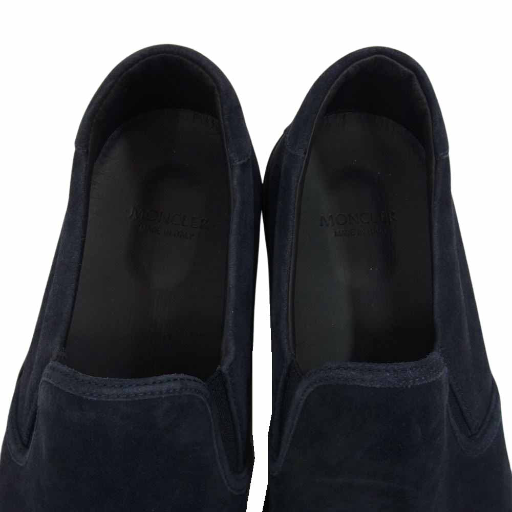 MONCLER モンクレール スエード レザー スリッポン ローカット スニーカー ネイビー系 41【中古】