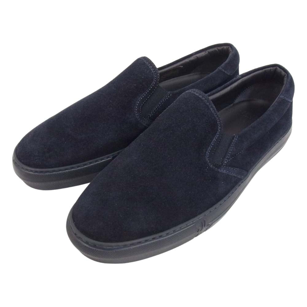 MONCLER モンクレール スエード レザー スリッポン ソールサイドロゴ ローカット スニーカー ネイビー系 42【極上美品】【中古】